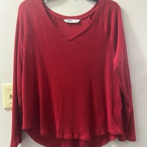 Sonoma Red Long Sleeve Relaxed Blouse